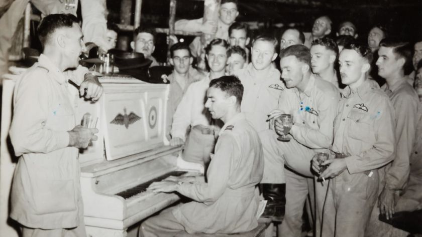 'Officers' Mess, 77 Squadron at Goodenough', New Guinea, 1941-1945