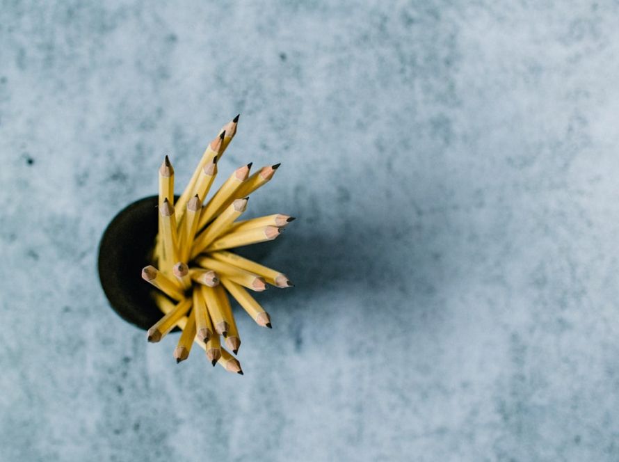 Sharpened #2 pencils in a cup